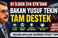 81 İLDEN 314 STK’DAN BAKAN YUSUF TEKİN’E DESTEK AÇIKLAMASI